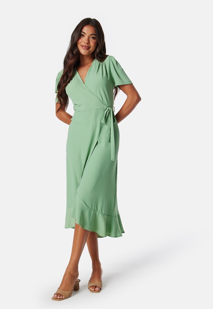 John Zack Short Sleeve Wrap Dress