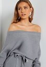 Imani knitted off shoulder dress
