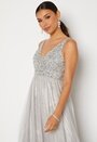 Ivory embellished prom dress
