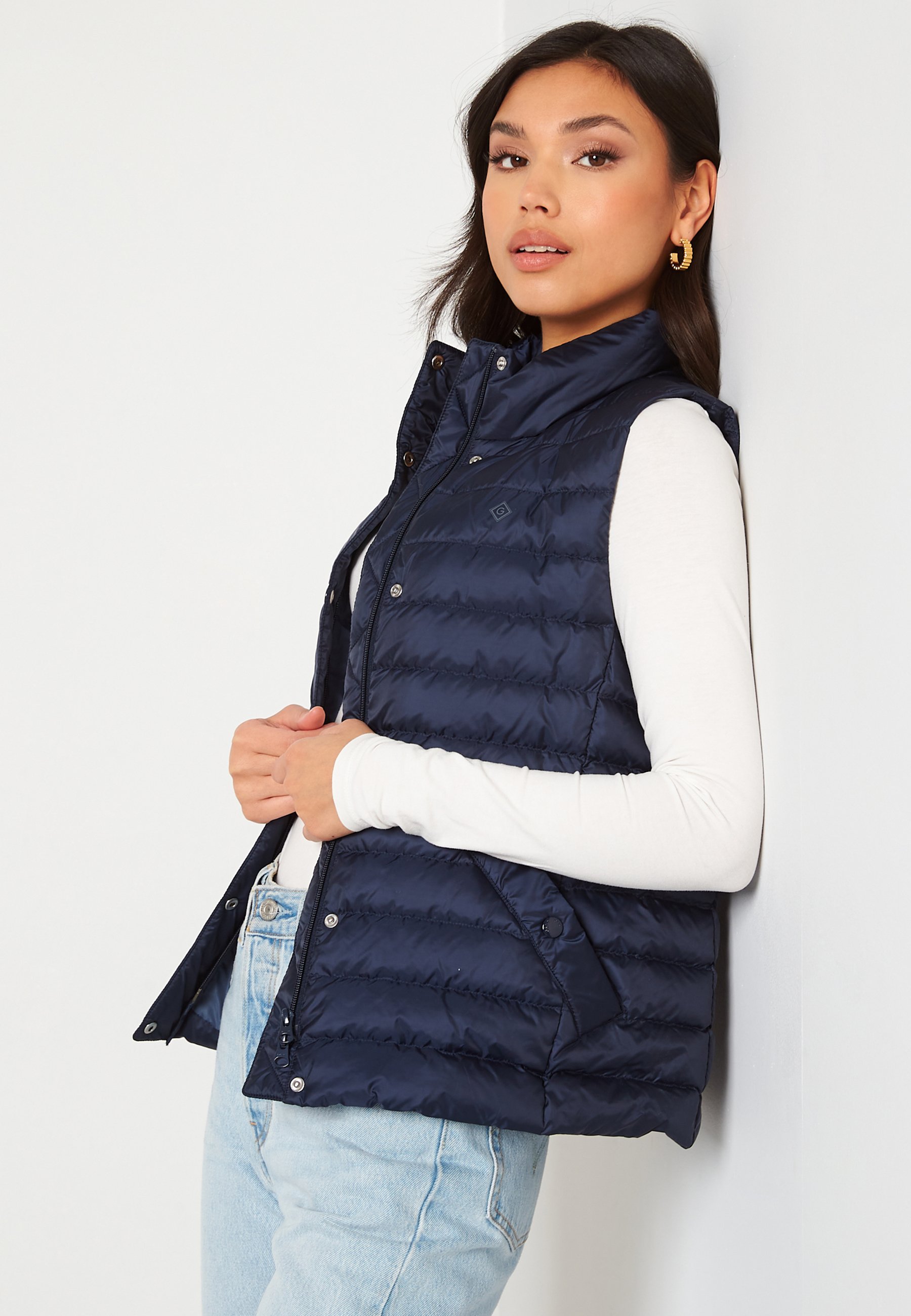 gant light down gilet navy